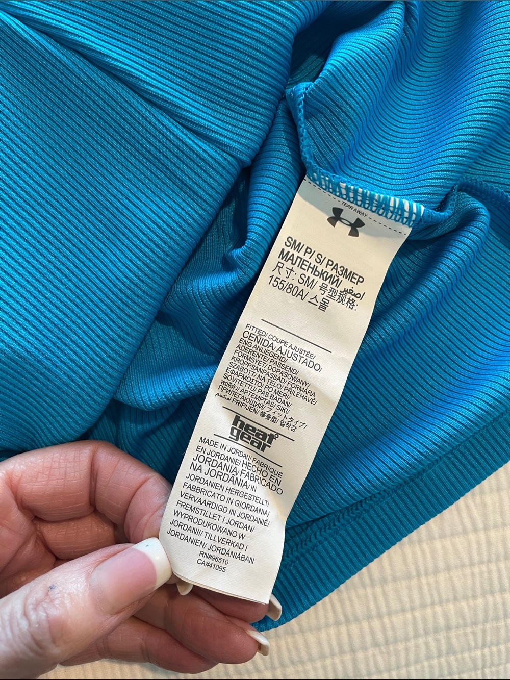 Under Armour Women's Aqua Blue Athletic Ribbed Tank -Small NWOT - Picture 5 of 5